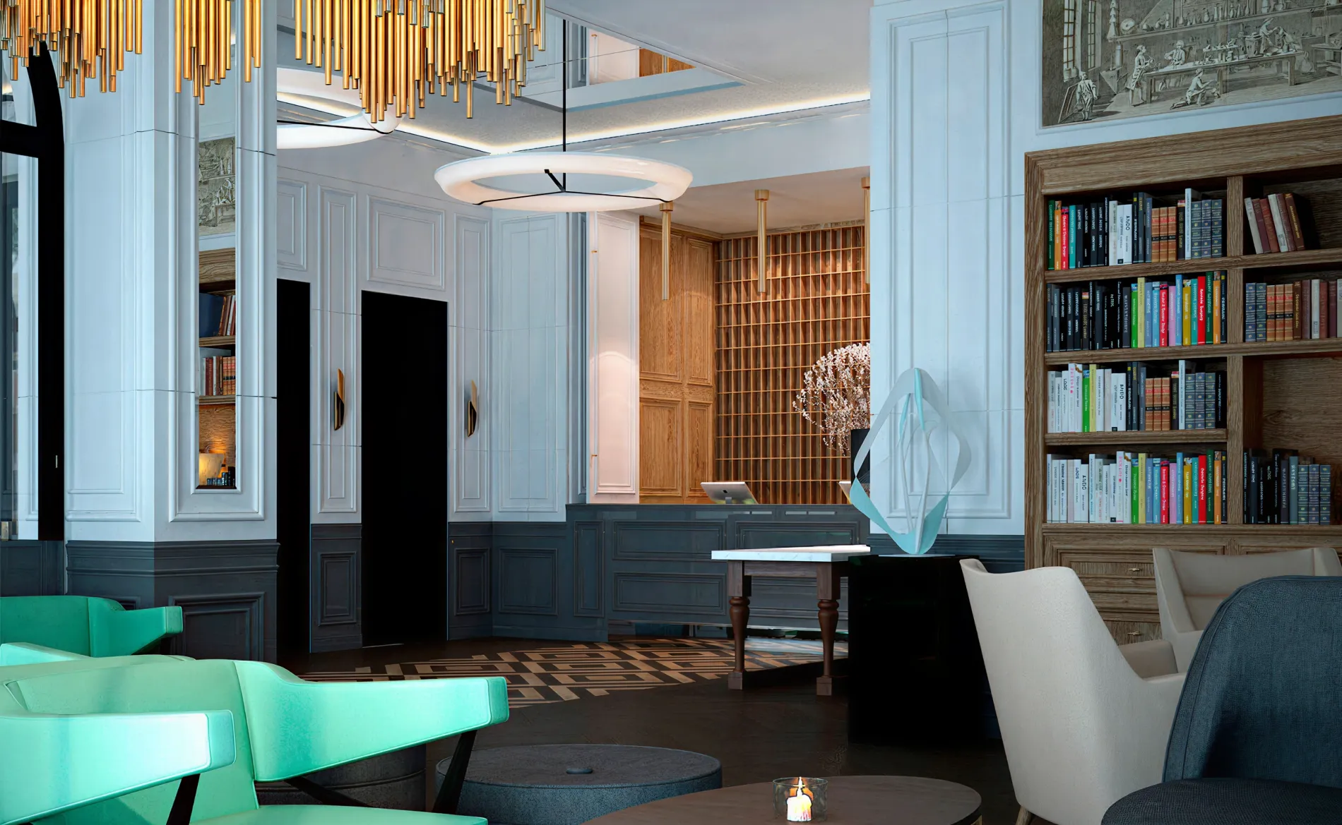 Interiorismo recibidor H10 Madison